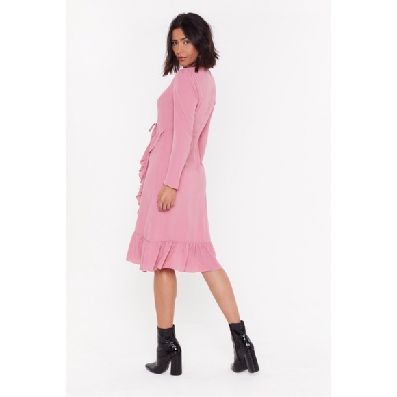 NWT Nasty Gal Get Rich Or Tie Tryin’ Wrap Dress - Picture 4 of 12